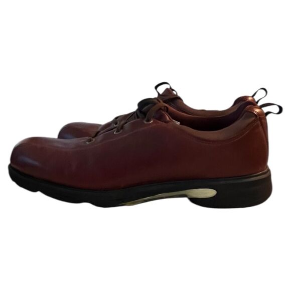 ETONIC MENS STABILITE GOLF SHOES CLEATS LEATHER SIZE 11.5M CHESSTNUT COLOR LACES - Picture 2 of 12